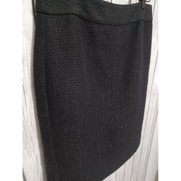 Pencil Skirt 6 Black Gold Specks Knee Length Office Dark Academia Whimsy Goth - Picture 3 of 8